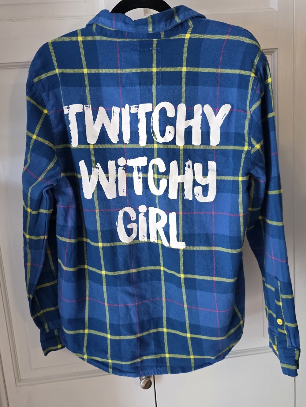 Coraline x Cakeworthy Plaid Button Down Shirt M Blue Flannel - Picture 9 of 11